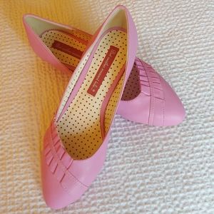 BARBIE pink kitten heel with ruffle detail NWOT!